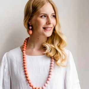 Aarikka Finland wood bead necklace